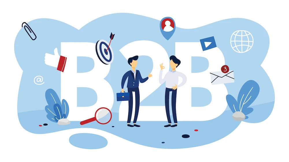 Two people shaking hands across a conference table, for B2B videos